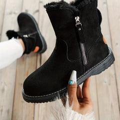 Women's Warm Winter Snow Boots Faux Fur Zipper Side Snow Boot