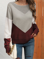 Eyelet Block Sweater for Fall & Winter