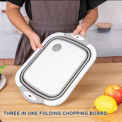 Outdoor Camping Foldable Cutting Board with Sink & Bucket