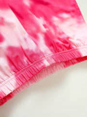 Girls' Tie Dye Print Sports Shorts Set