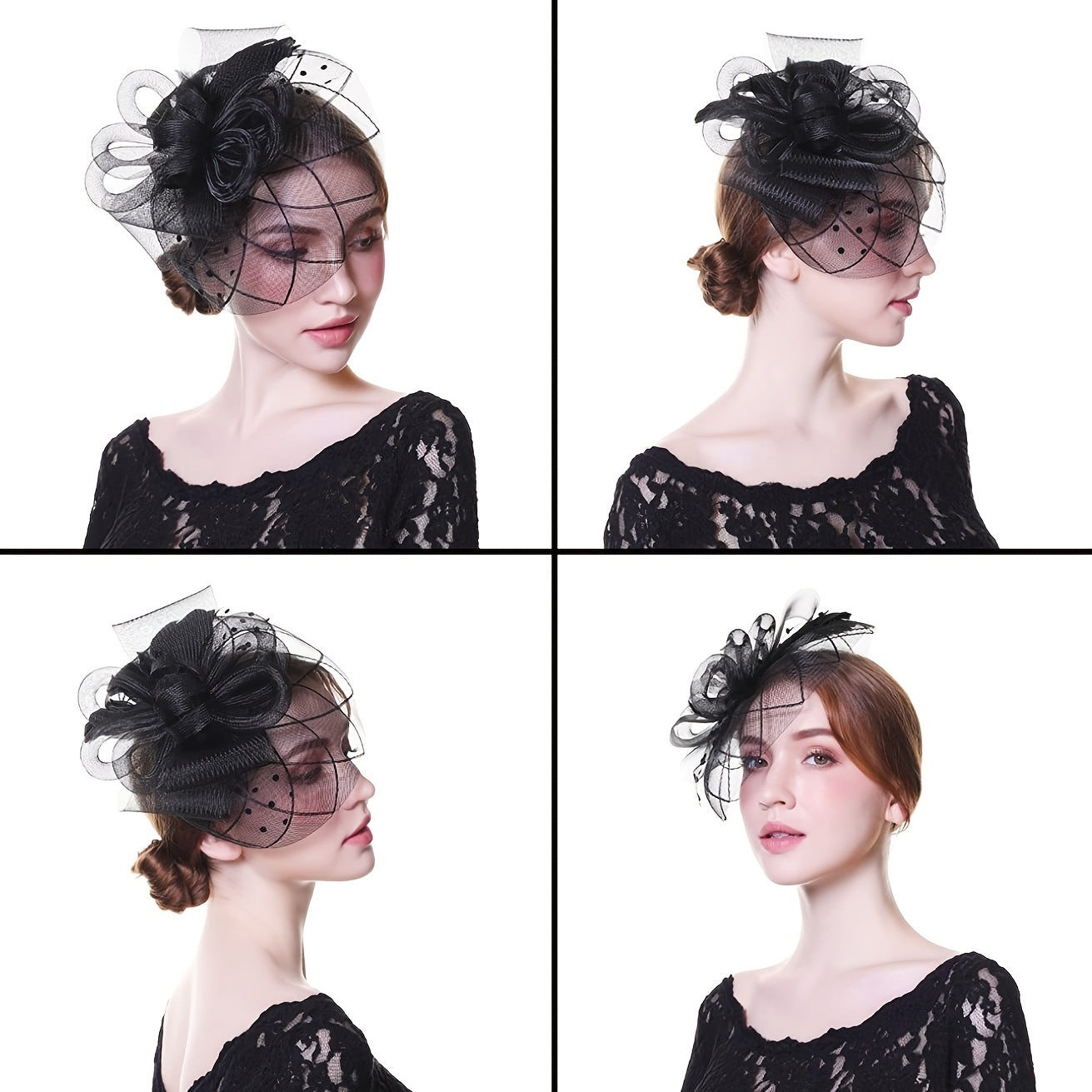 Mesh Flower Tea Party Fascinator Hat for Women