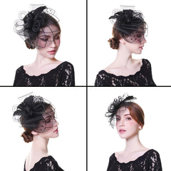 Mesh Flower Tea Party Fascinator Hat for Women