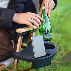 Portable Chair Armrest Cup Holder Snack Tray Beer Bottle Holder
