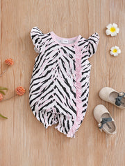 Cartoon Animal Printed Cotton Romper for Baby Girls