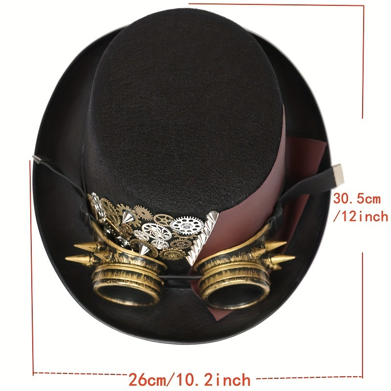 Unisex Steampunk Hat with Removable Goggles