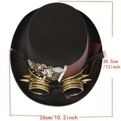 Unisex Steampunk Hat with Removable Goggles