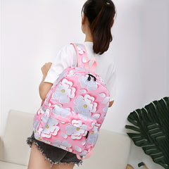 Kids Backpack Waterproof Schoolbag Flower Leaf Design