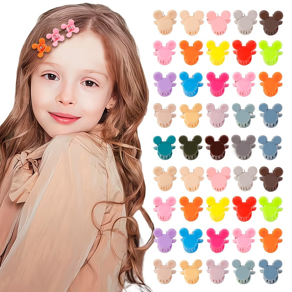 100pcs Cartoon Mouse Mini Hair Clip Hair Accessories For Girls Kids