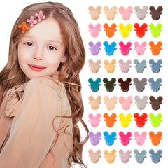 100pcs Cartoon Mouse Mini Hair Clip Hair Accessories For Girls Kids