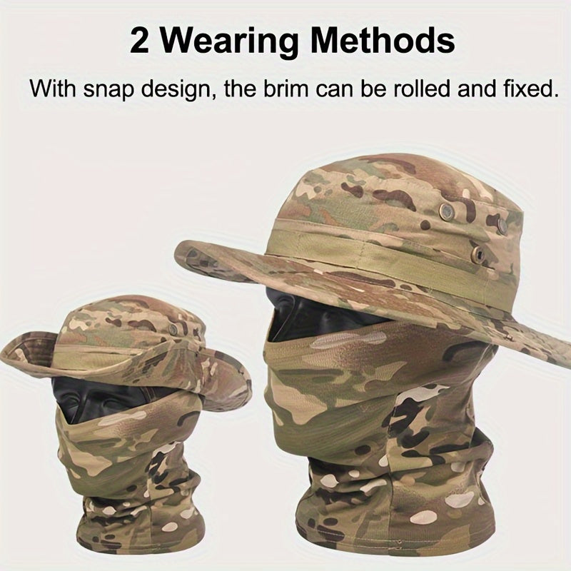 Adjustable Wide Brim Bucket Hat for Fishing Hiking