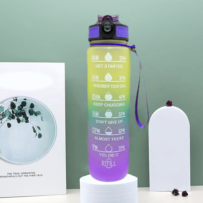 1000ml Gradient Water Bottle for Travel Sports