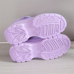 Women's Platform Chunky Sneakers Lace Up Sports Shoes
