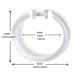 12pcs Transparent C-shaped Shower Curtain Hooks Plastic Rings