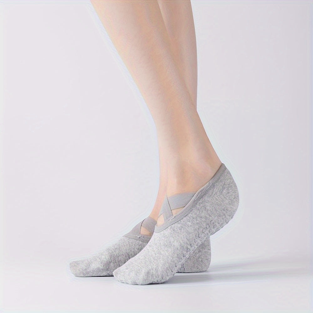 Women's Cross Strap Non Slip Yoga Socks with Extra Grips