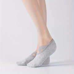 Women's Cross Strap Non Slip Yoga Socks with Extra Grips
