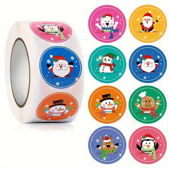 500 Merry Christmas Stickers Roll Xmas Gift Decoration Seal