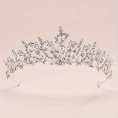 Baroque Style Crystal Tiara Wedding Headband for Bride