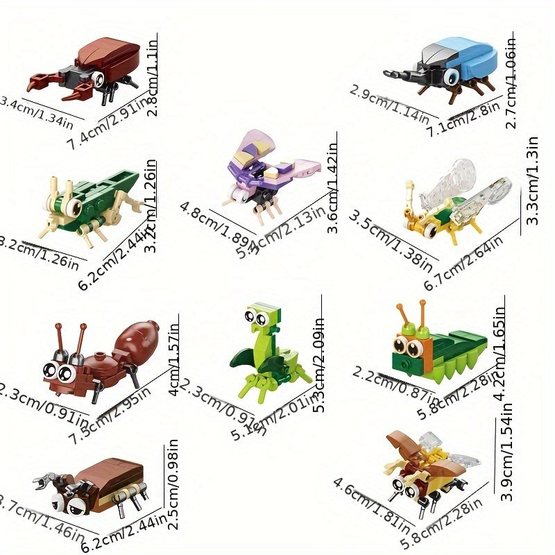 30pcs Animal Building Blocks Set Insects Bird Small Animal Assembly Model