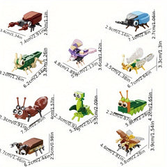 30pcs Animal Building Blocks Set Insects Bird Small Animal Assembly Model