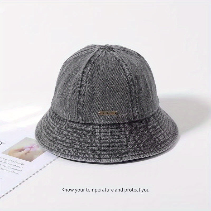 Denim Bucket Hat Men's Women's Versatile Retro Basin Hat