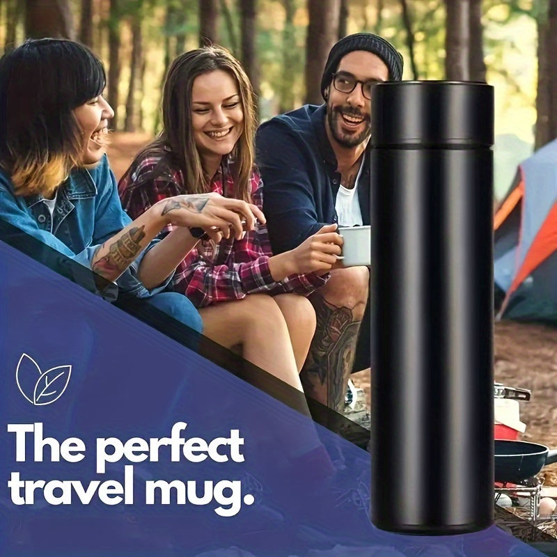 Stainless Steel Insulated Cup with Digital Display & Tea Infuser