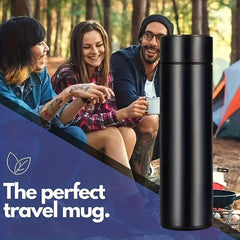 Stainless Steel Insulated Cup with Digital Display & Tea Infuser