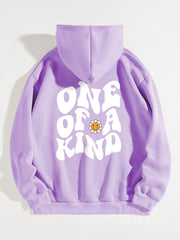 Letter Graphic Drawstring Hoodie Casual Sweatshirt