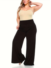 Wideband High Rise Wide Leg Trousers