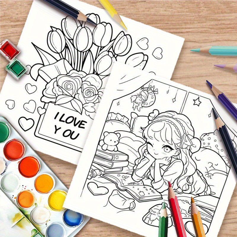 Deluxe Upgrade 22 Page Adult Coloring Book Warm Moments Theme