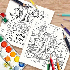 Deluxe Upgrade 22 Page Adult Coloring Book Warm Moments Theme