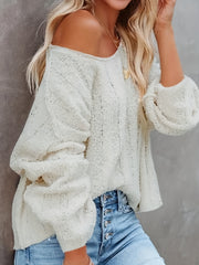 Casual Sweater Women's Solid Long Sleeve Round Neck Loose Pullover
