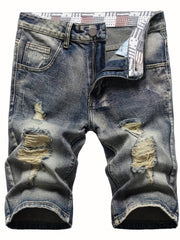 Men's Distressed Denim Shorts for Summer
