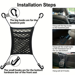 Car Net Front Seat Mesh Organizer 3 Layer Car Barrier Convenient Storage