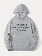 Funny Slogan Print Hoodie for Men