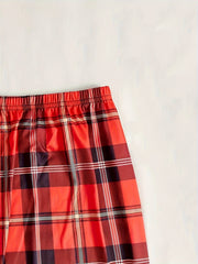 Cozy Plaid Print Sleep Bottoms for Women
