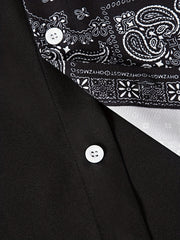 Men's Retro Flower Print Short Sleeve Shirt