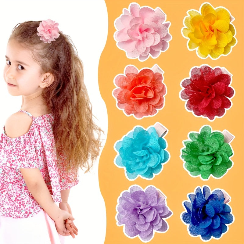 32pcs Colorful Flower Hair Clips & Hair Comb Accessories Set for Girls