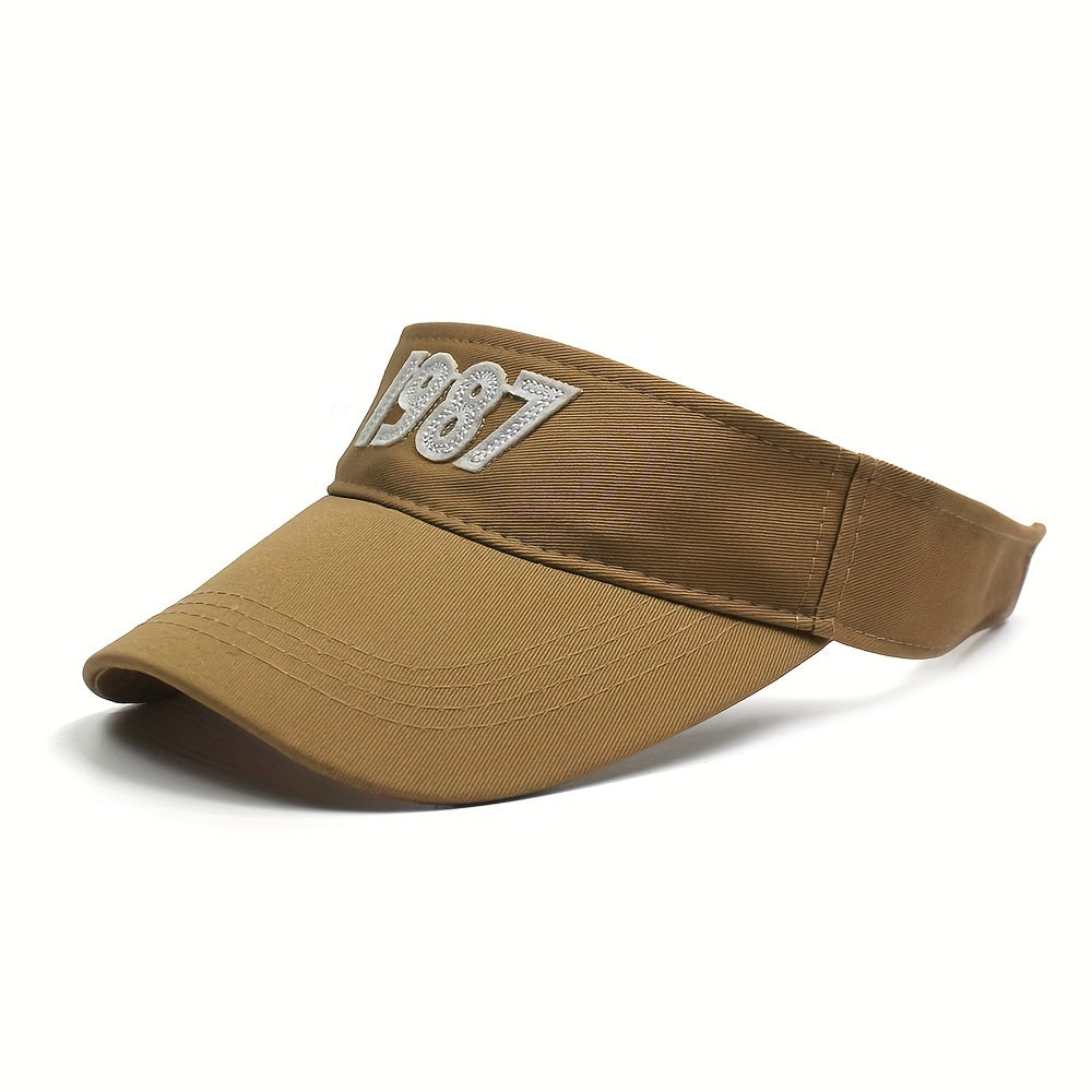 Men's Sunscreen Visor Hat With Letter 5046 Embroidery