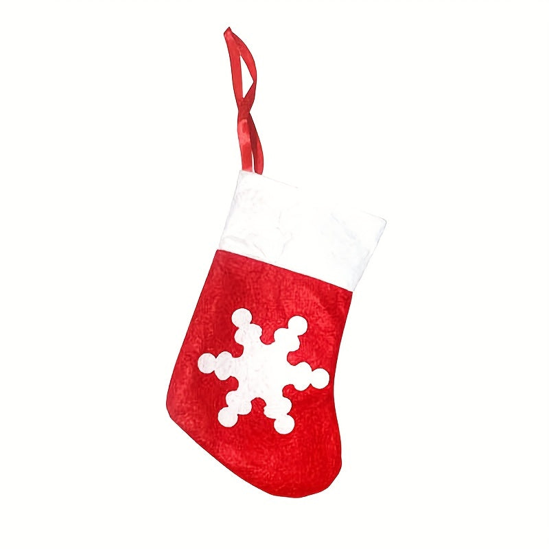 8pcs Christmas Socks and Fork Bags Santa Claus Non-Woven Socks