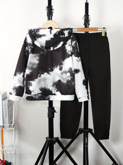Boys 2pcs Tie Dye Sweatshirt Hoodie & Sweatpants Set