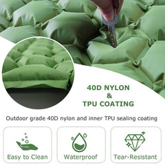 Inflatable Camping Mat & Pillow Set for Comfortable Outdoor Sleep