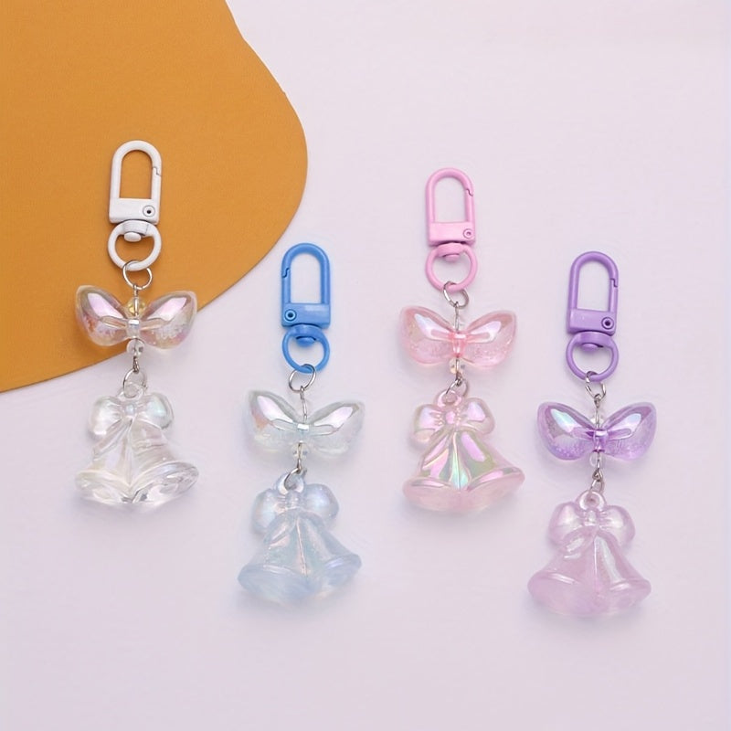 Acrylic Bubble Bow Keychain Pendant For Girls