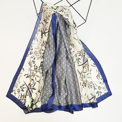 Silk Scarf Flower Print Thin Shawl Head Wrap Bandana Sunscreen Hija