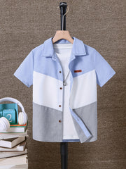 Boys Creative Lapel Shirt for Summer Outdoor