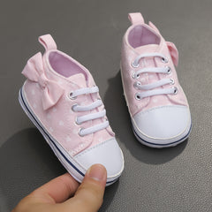 Bowknot Sneakers For Baby Girls Lightweight Non Slip Shoes