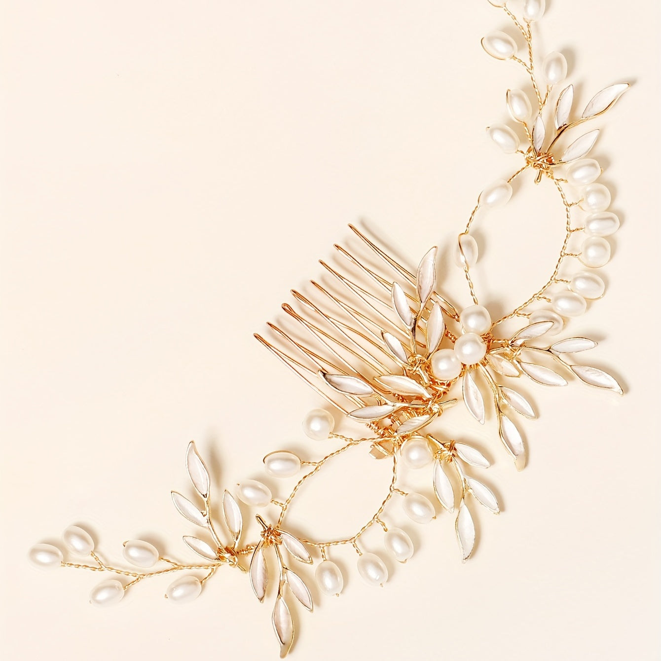 Alloy Leaves Bridal Hair Comb Insert Comb