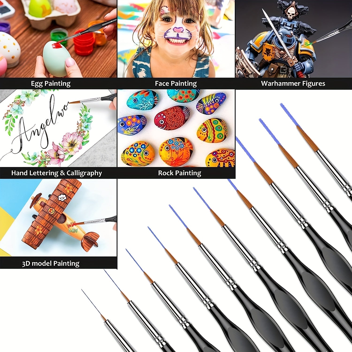 11pcs Fine Detail Brush Set Micro Paint Brush For Fine Detail And Art Painting