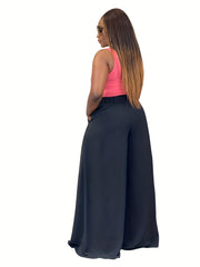 High Waist Wide Leg Pants Casual Palazzo Pants Women's Clothing