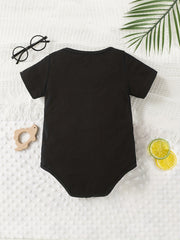 Letter Graphic Print Short Sleeve Onesie for Baby Boys and Girls