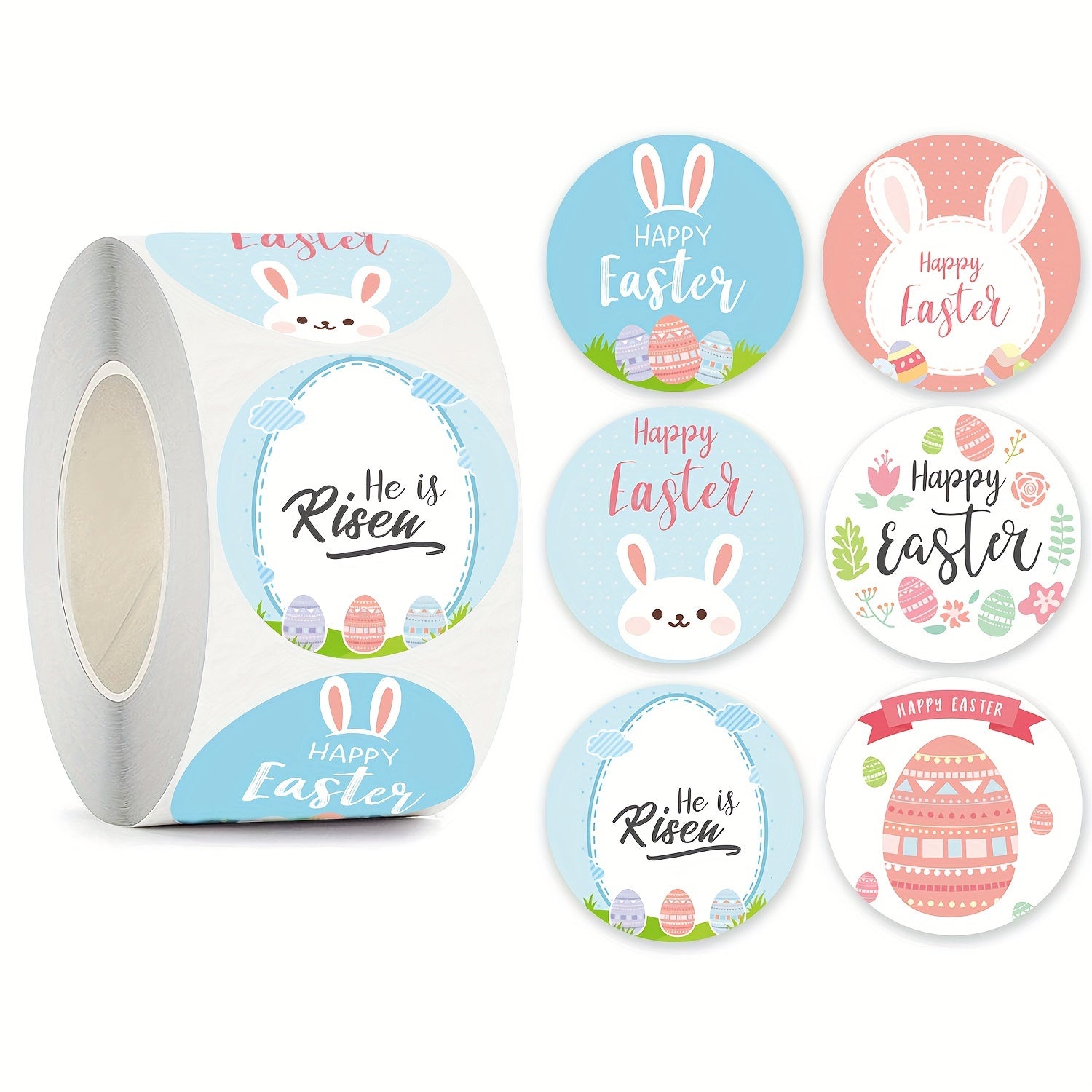 500PCS Easter Bunny Egg Self-adhesive Decorative Labels Stickers